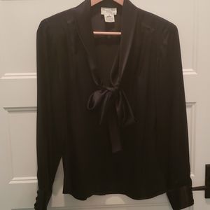 Christian Dior vintage silk blouse size 8 black